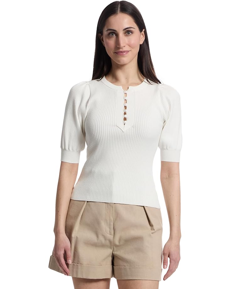 

Свитер Lilla P Elbow Sleeve Henley Sweater, белый