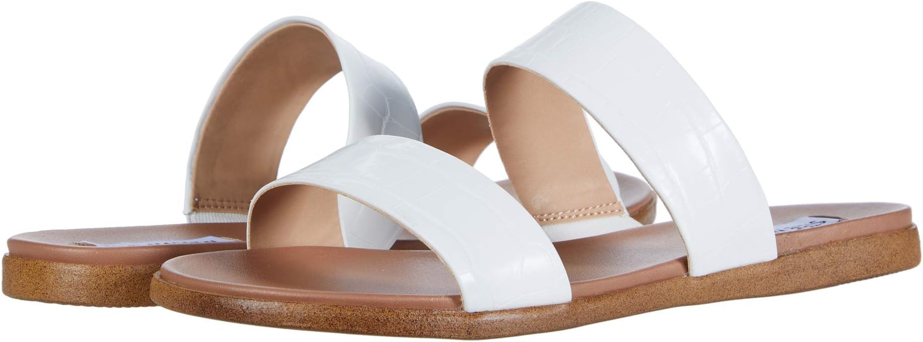 

Сандалии на плоской подошве Dual Flat Sandal Steve Madden, цвет White Croco