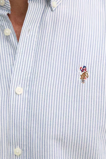Рубашка Oxford Stripe U.S. Polo Assn., синий — фото 4