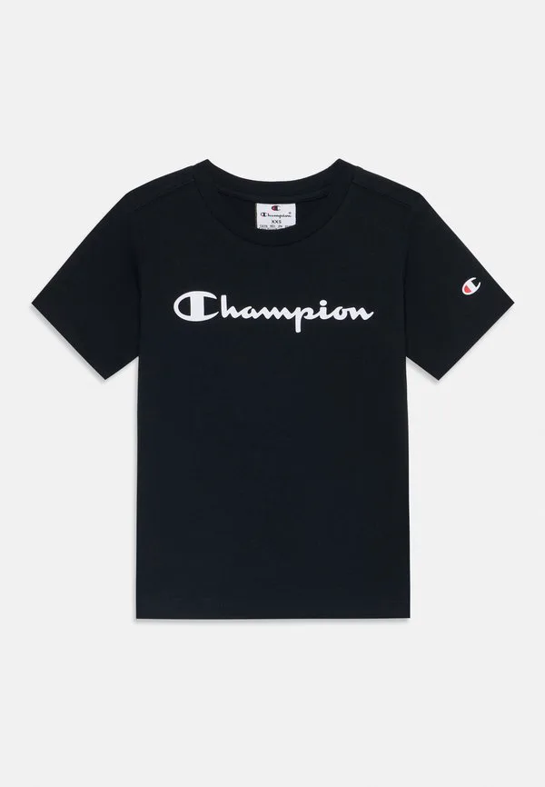 Базовая футболка с круглым вырезом и принтом Champion, Black — фото 4