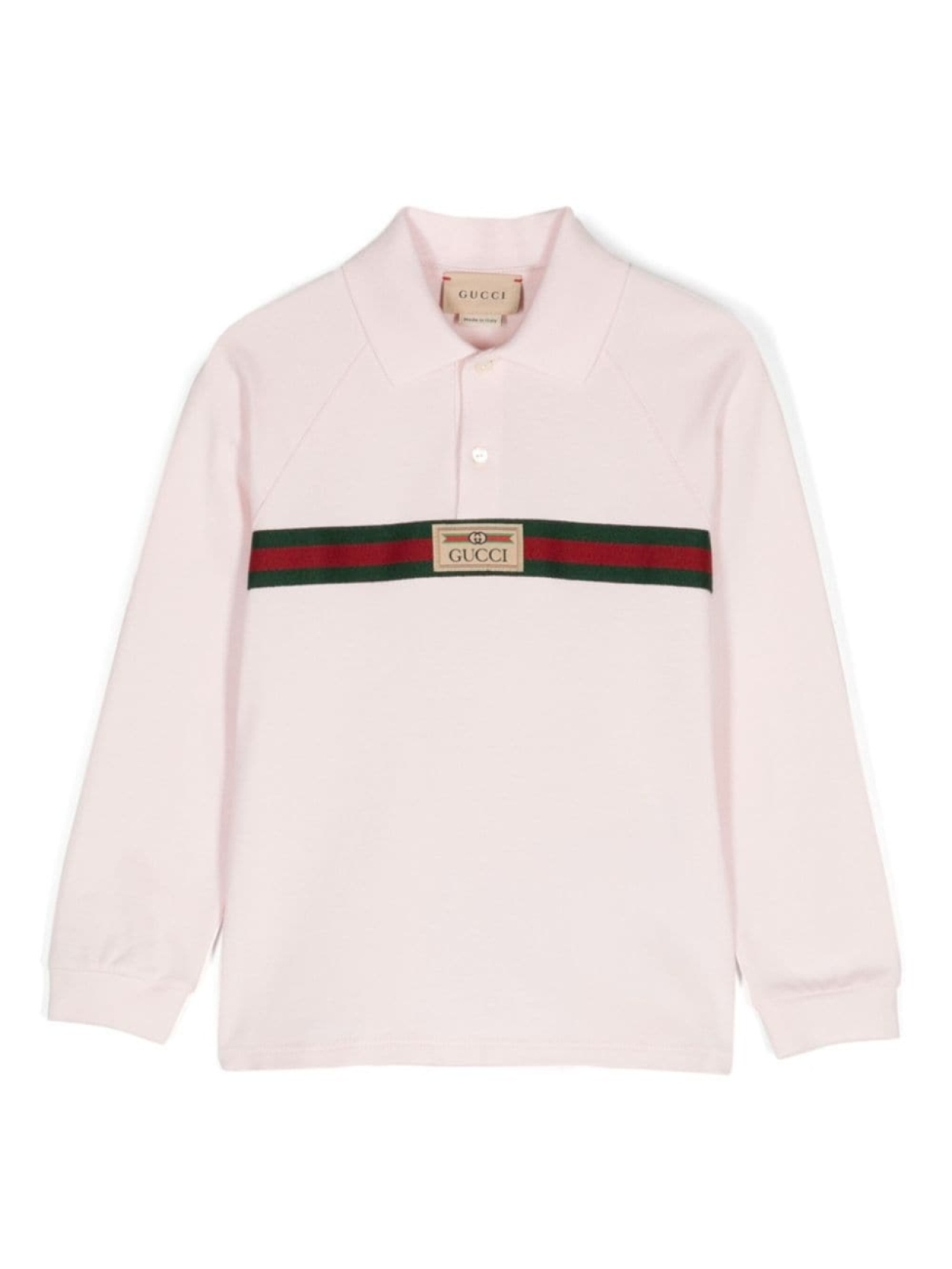 

Gucci Kids рубашка поло с аппликацией логотипа, розовый