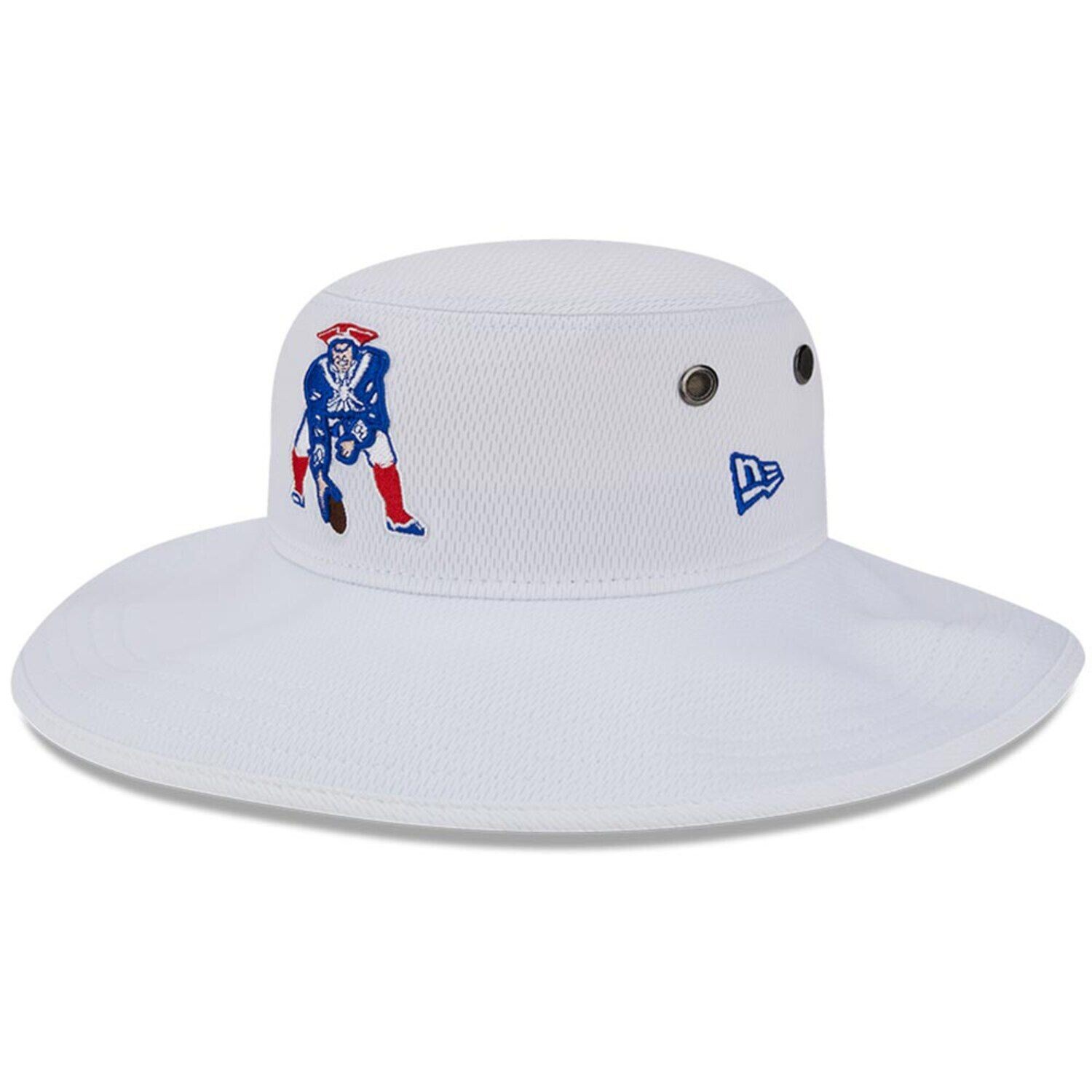 

Мужская панама-ведро New Era White New England Patriots 2023, тренировочный лагерь НФЛ, ретро-панама