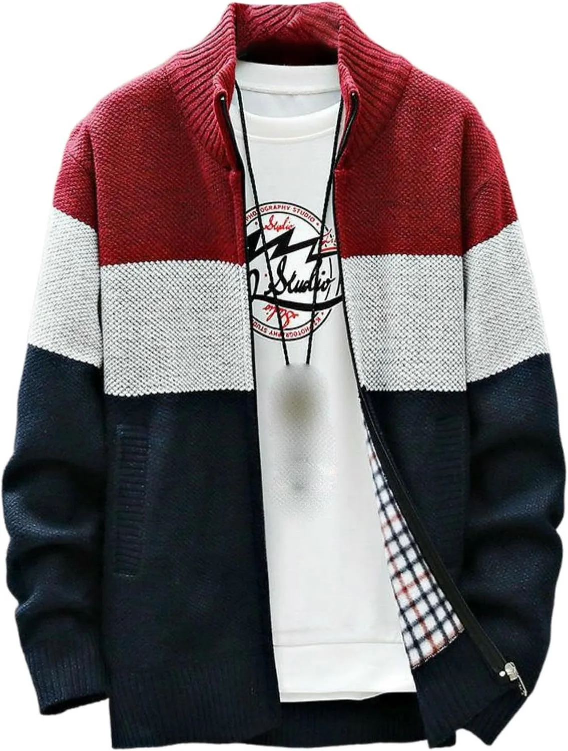 

Мужской кардиган в корейском стиле с флисовой подкладкой MQMYJSP