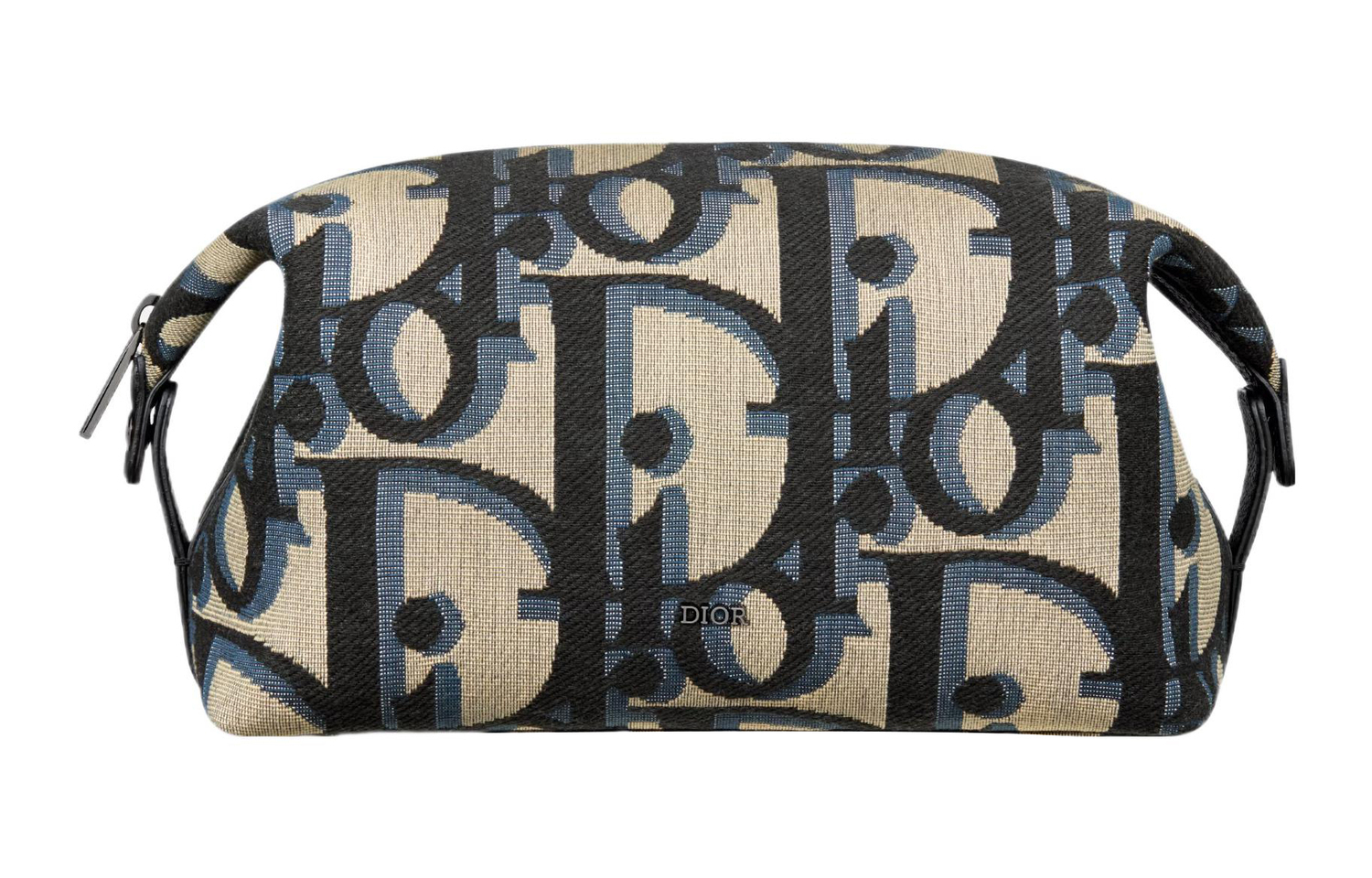 

DIOR Большая косоугольная жаккардовая тканевая косметичка мужская бежево-черная