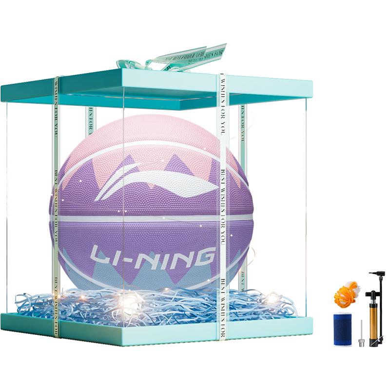 

LINING Резиновый баскетбольный мяч pink purple размер 7 тренировочный unisex