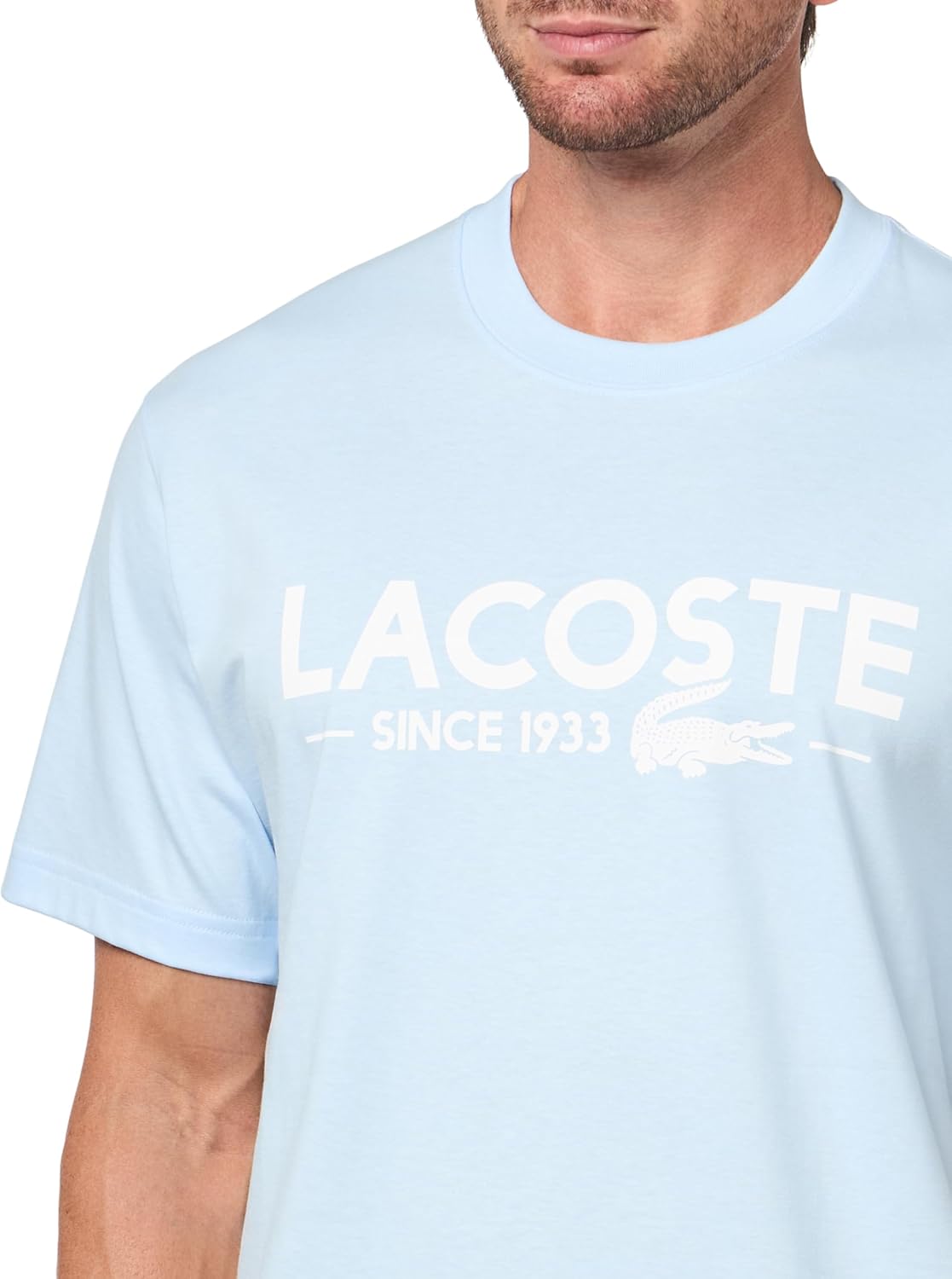 Мужская футболка Lacoste Classic Fit с круглым вырезом и коротким рукавом, фирменная, Rill — фото 3