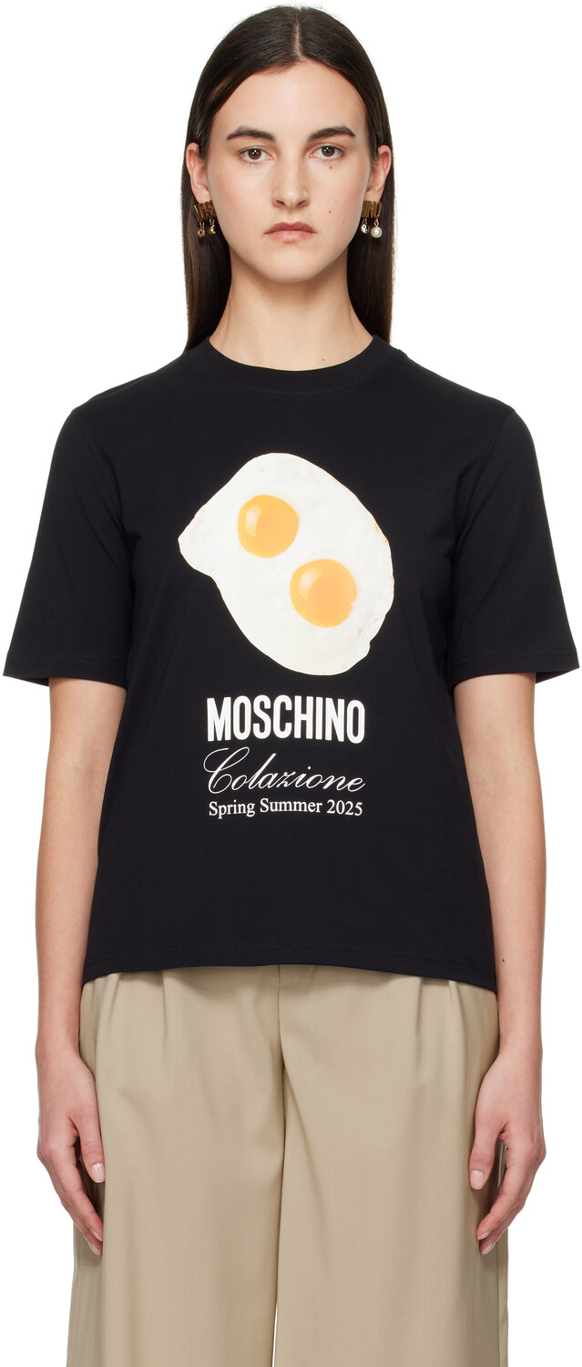 

Футболка с принтом «Черные яйца» Moschino, Multi black