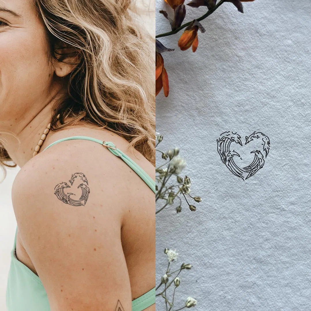 Временная татуировка «Heart of Waves» от Inkster Tattoo Inkster, Heart Of Waves — фото 2