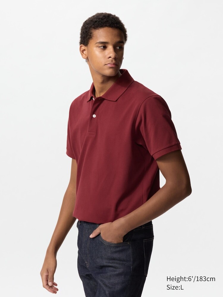 

Рубашка поло dry piqué Uniqlo, цвет 17 красный