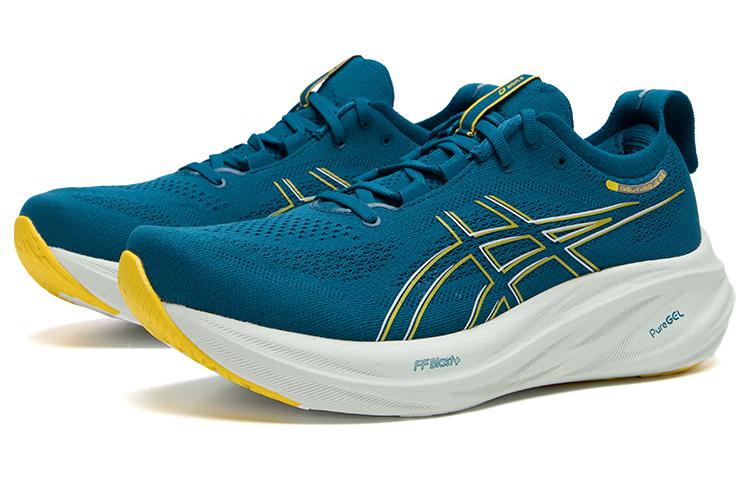 Gel Nimbus 26 Evening Teal Light Mustard Asics, Сине-зеленый/Желтый — фото 3
