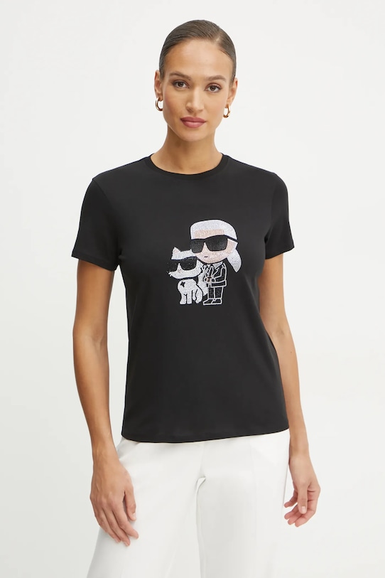 

Хлопковая футболка Karl Lagerfeld, черный