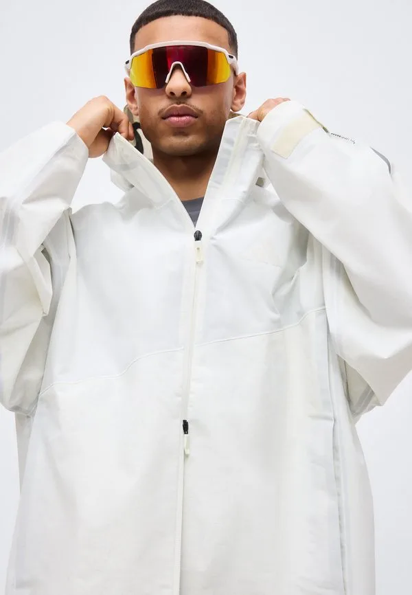 Дождевая парка из хардшелла Adidas Terrex, Off White — фото 4