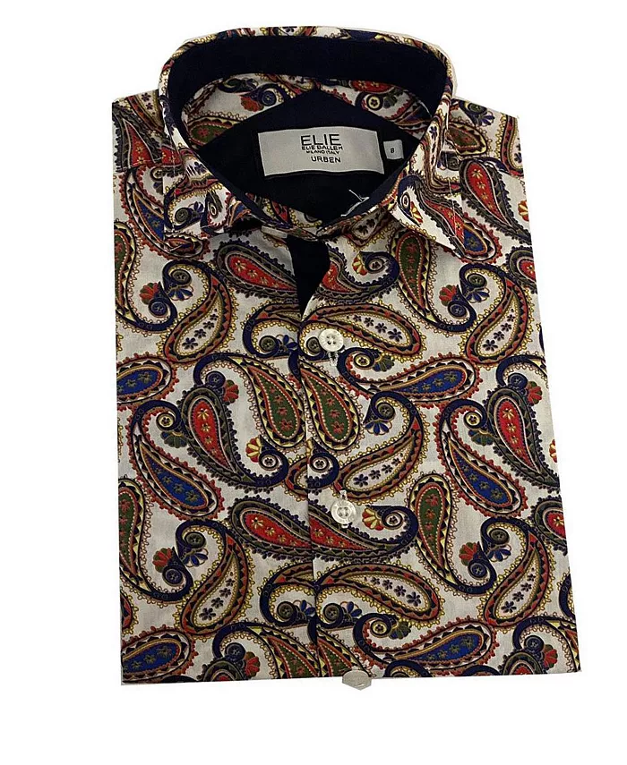 

Детская рубашка на пуговицах Royal Paisley, slim fit, для мальчиков Elie Balleh, синий