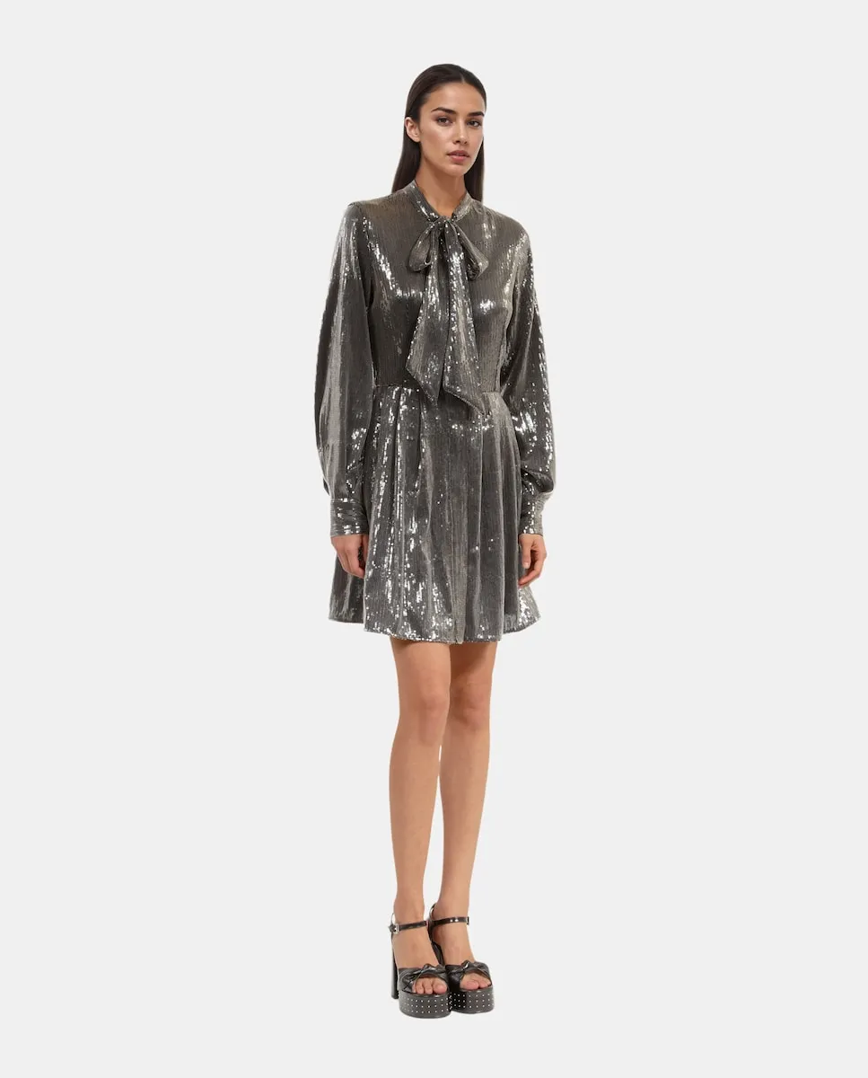 

Короткое платье с пайетками The Kooples, серый