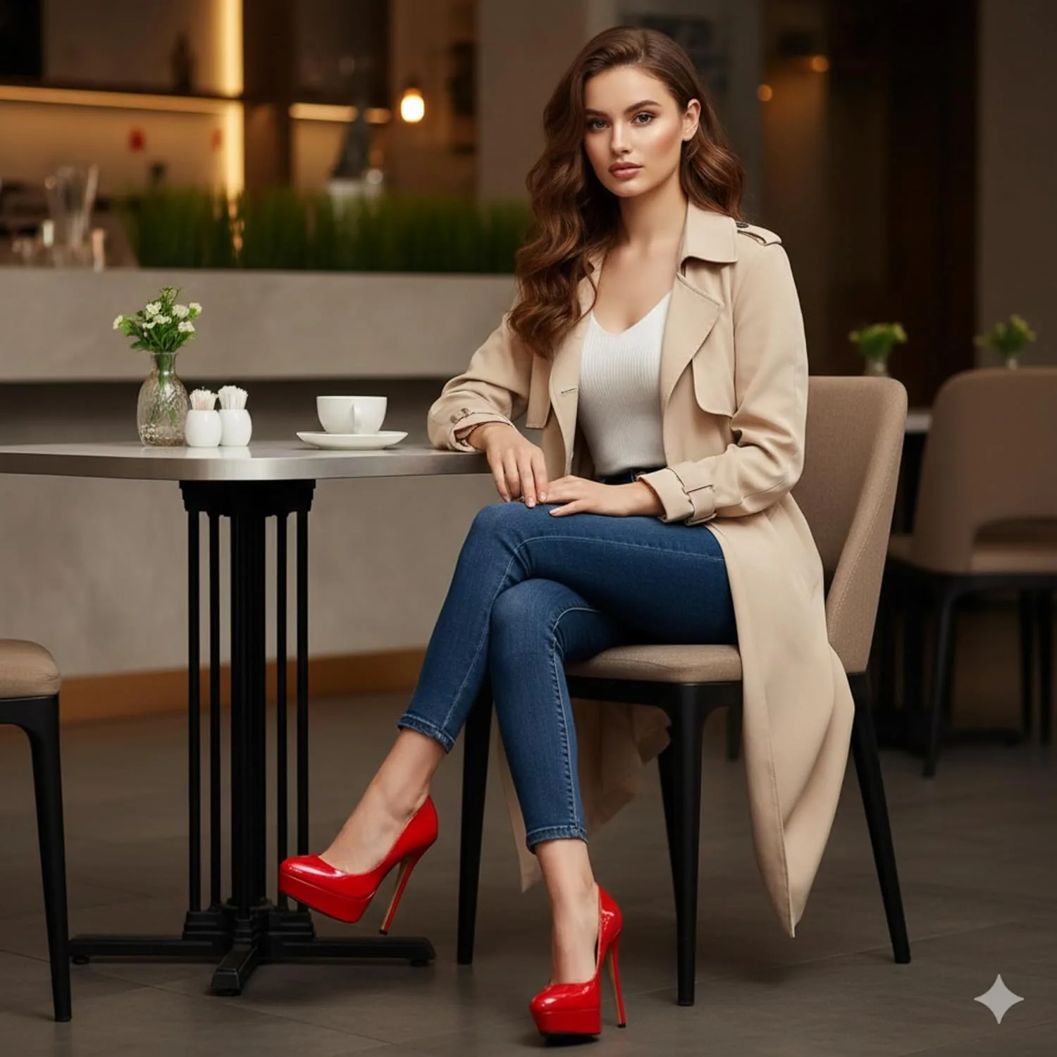 MAIERNISI JESSI Туфли-лодочки на платформе, шпильке, унисекс, мужские и женские, красный — фото 3