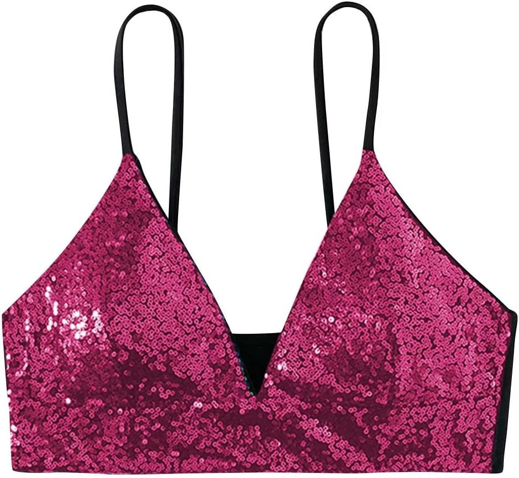 

Женский топ Metallic Sequins Crop HGps8w