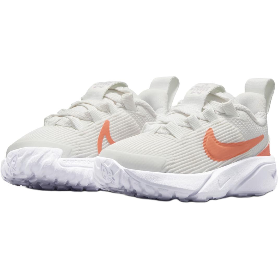 Nike Star Runner 4 нескользящие износостойкие низкие детские ботинки white orange для малышей — фото 4
