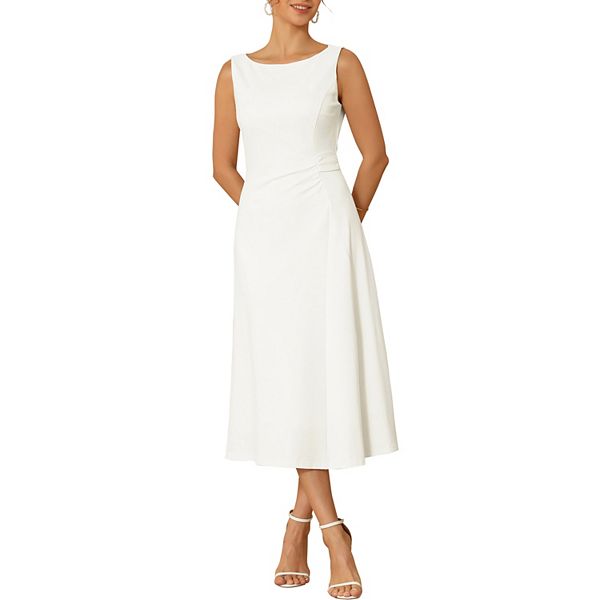 

Женское платье для работы без рукавов с завышенной талией и драпировкой Inspire Chic