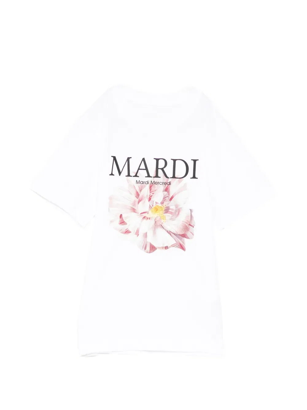 Футболка с розами Mardi Mercredi Les Petites, белый