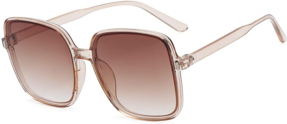 

1 шт. Винтажные прямоугольные солнцезащитные очки с градиентным переходом цвета, унисекс, модные солнцезащитные очки с защитой от УФ-излучения UV400 WNCKSQ, Style2-brown