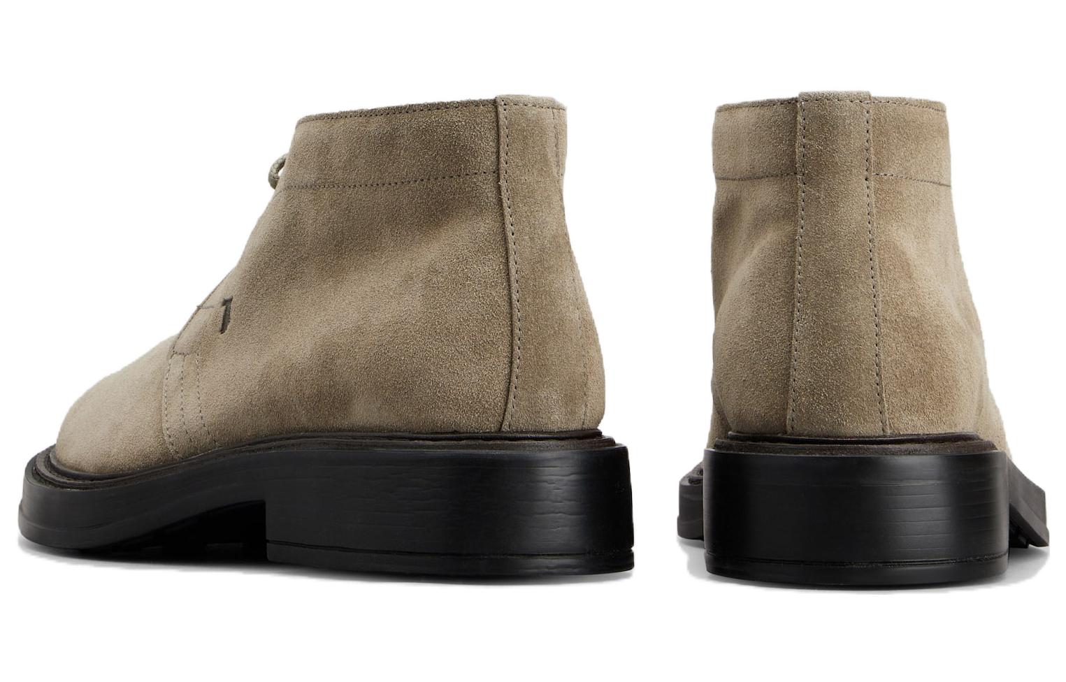 Ботинки Desert Round Toe на шнуровке TOD'S, бежево-желтые — фото 4