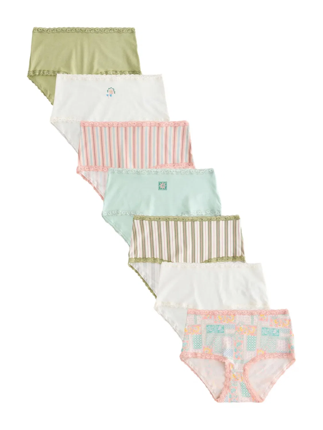 Трусы Next, Cream/Light Blue/Olive/Rose/Dusky Pink/White