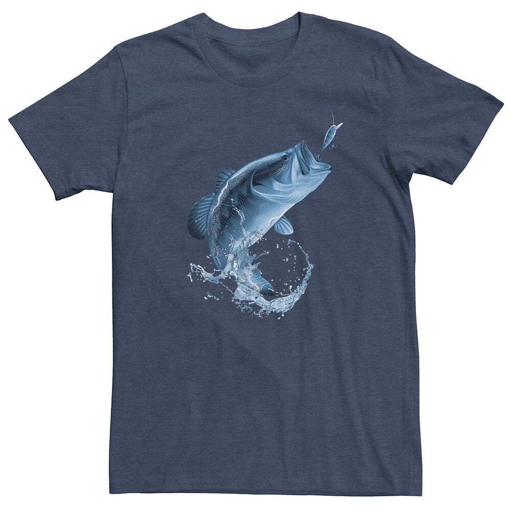 

Мужская футболка с рисунком для рыбалки на окуня Licensed Character, цвет Navy Heather