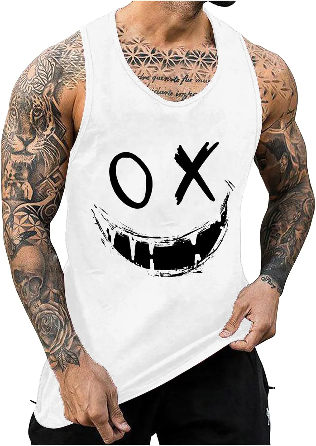 

Мужская майка для тренировок с принтом, легкая и дышащая