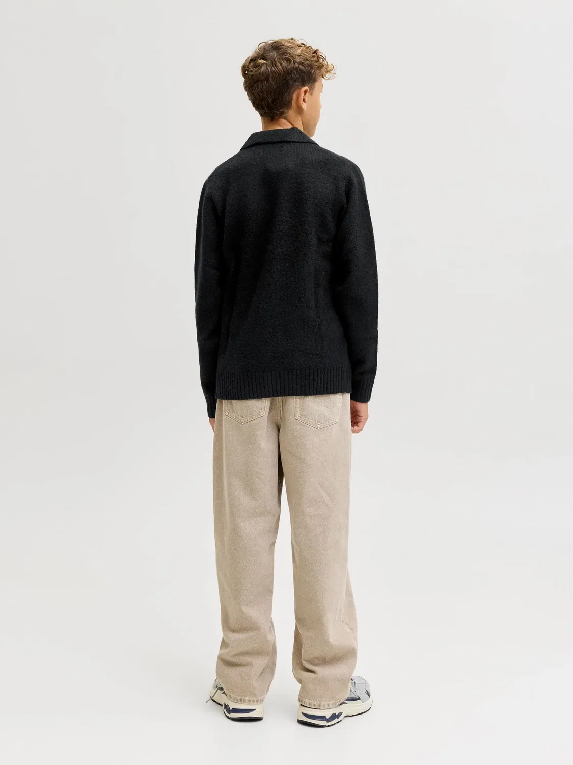 Свитер с воротником-стойкой, JACK & JONES Junior, черный — фото 4