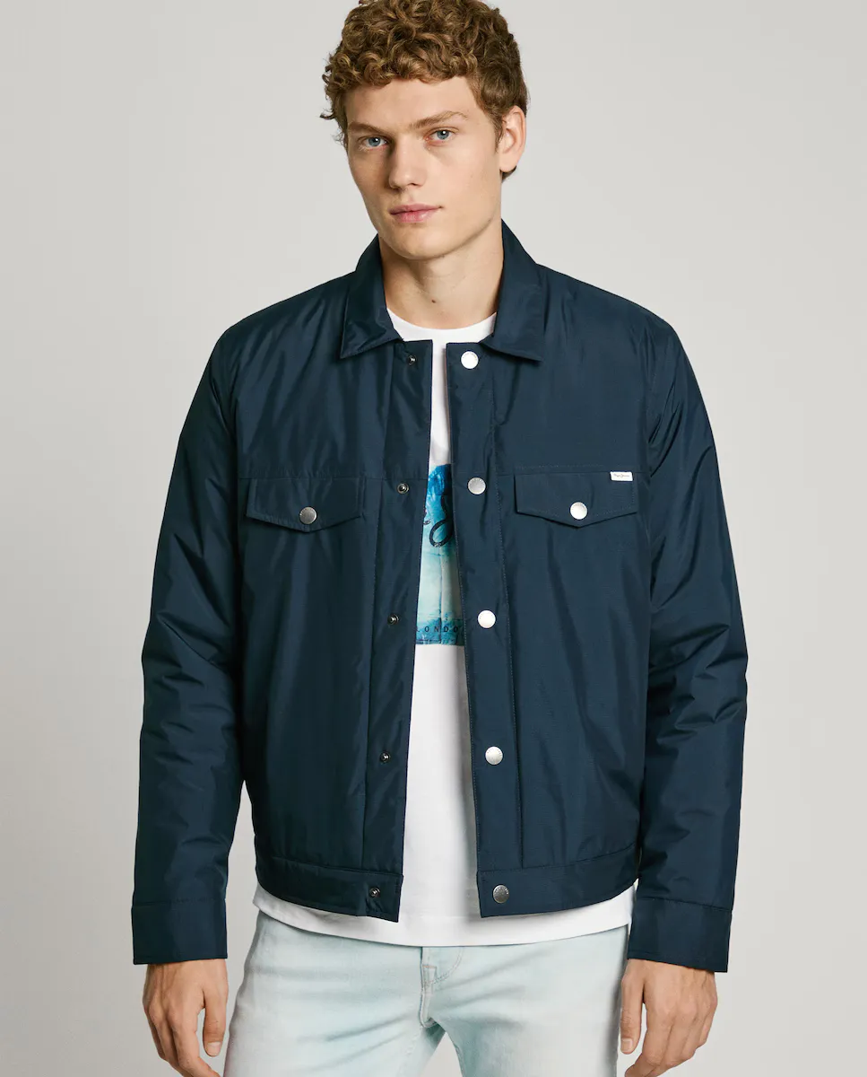 

Стеганая мужская куртка с воротником-стойкой Pepe Jeans, темно-синий