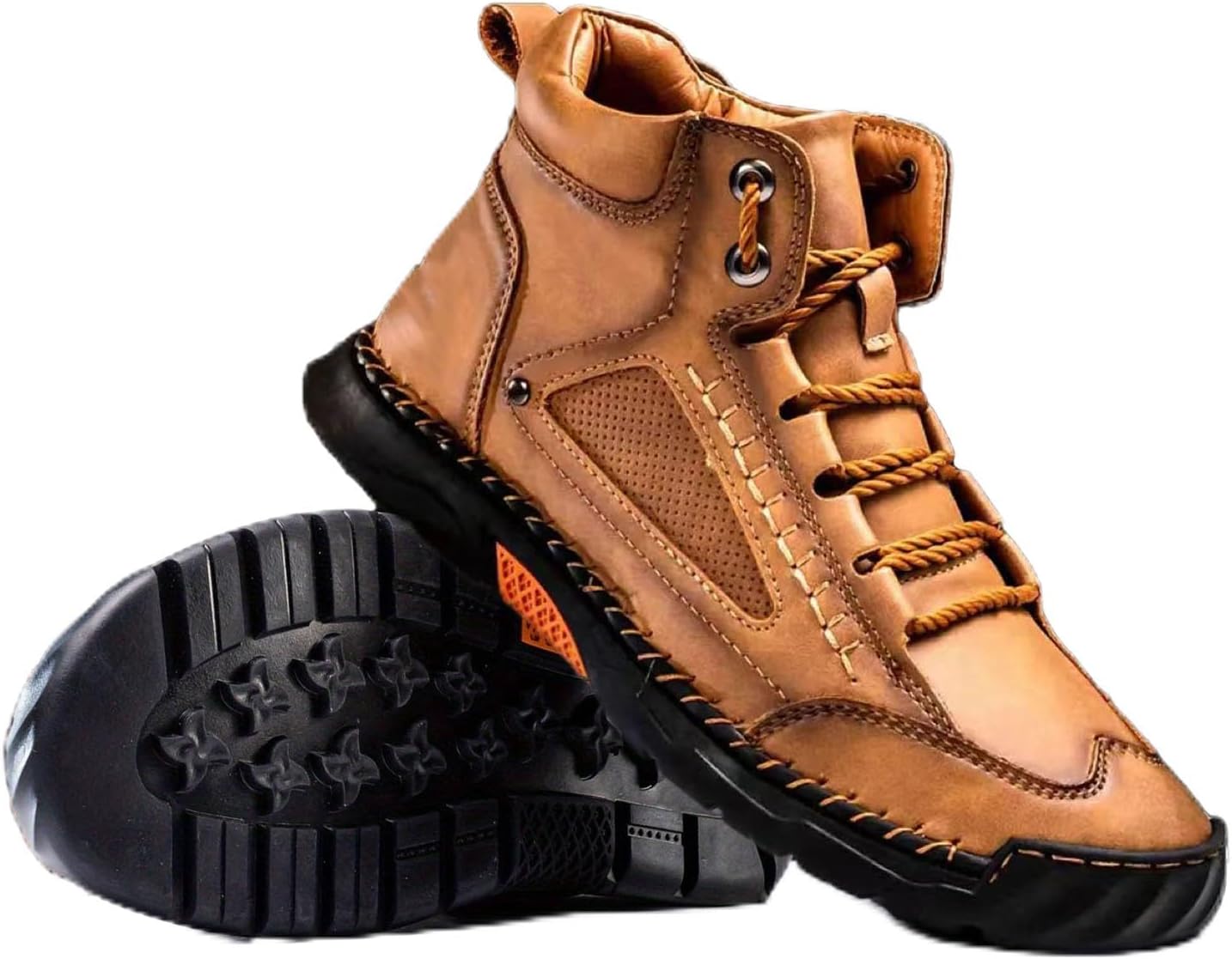 

Мужские ручной работы кожаные чукка-бутсы Exusiai - модные высокие кеды на щиколотке, легкие лоферы для повседневной носки, прогулок, вождения и активного отдыха на улице, желтый