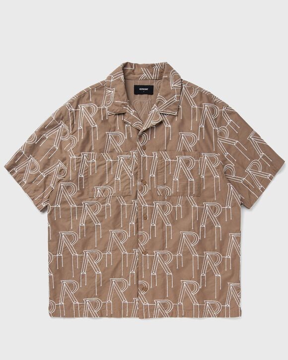 

Рубашка Represent Embrodiered Initial Overshirt, цвет washed taupe