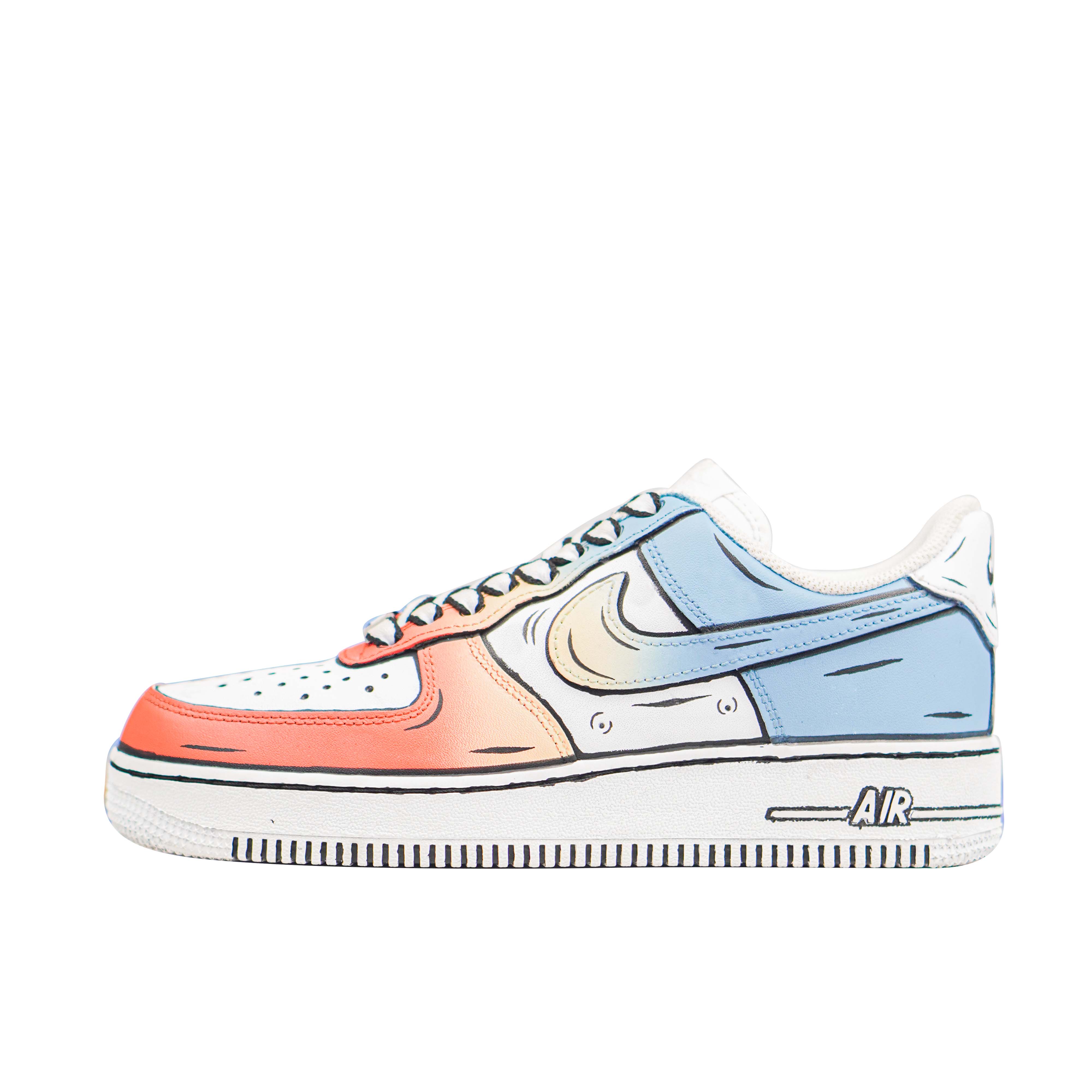 

Nike Кроссовки Air Force 1 с противоскользящим покрытием, износостойкие, низкие, мужские, белые, синие