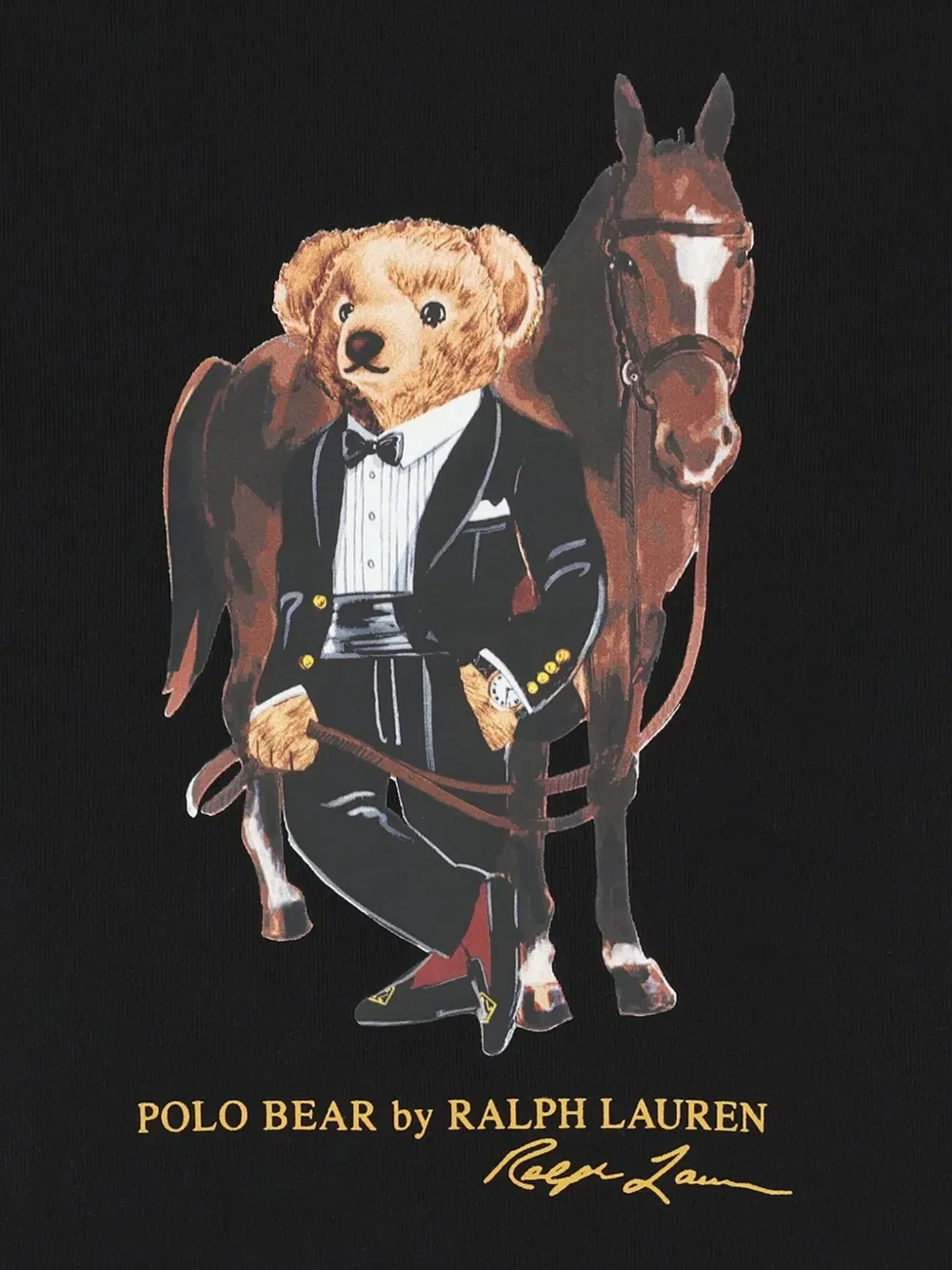 Толстовка с изображением медведя поло Polo Ralph Lauren Kids, черный — фото 3