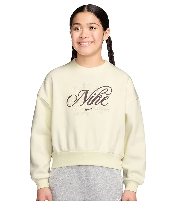 Кофта флисовая свободного кроя Sportswear Club Nike Kids, Soft Pearl