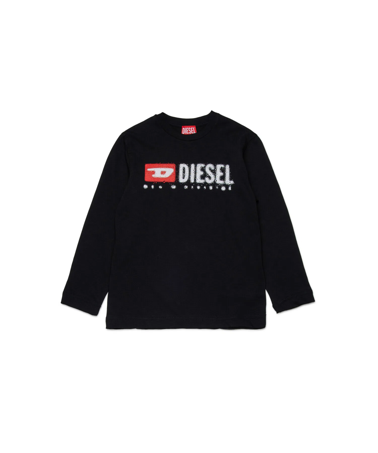 Детская футболка с длинным рукавом DIESEL с логотипом чёрная