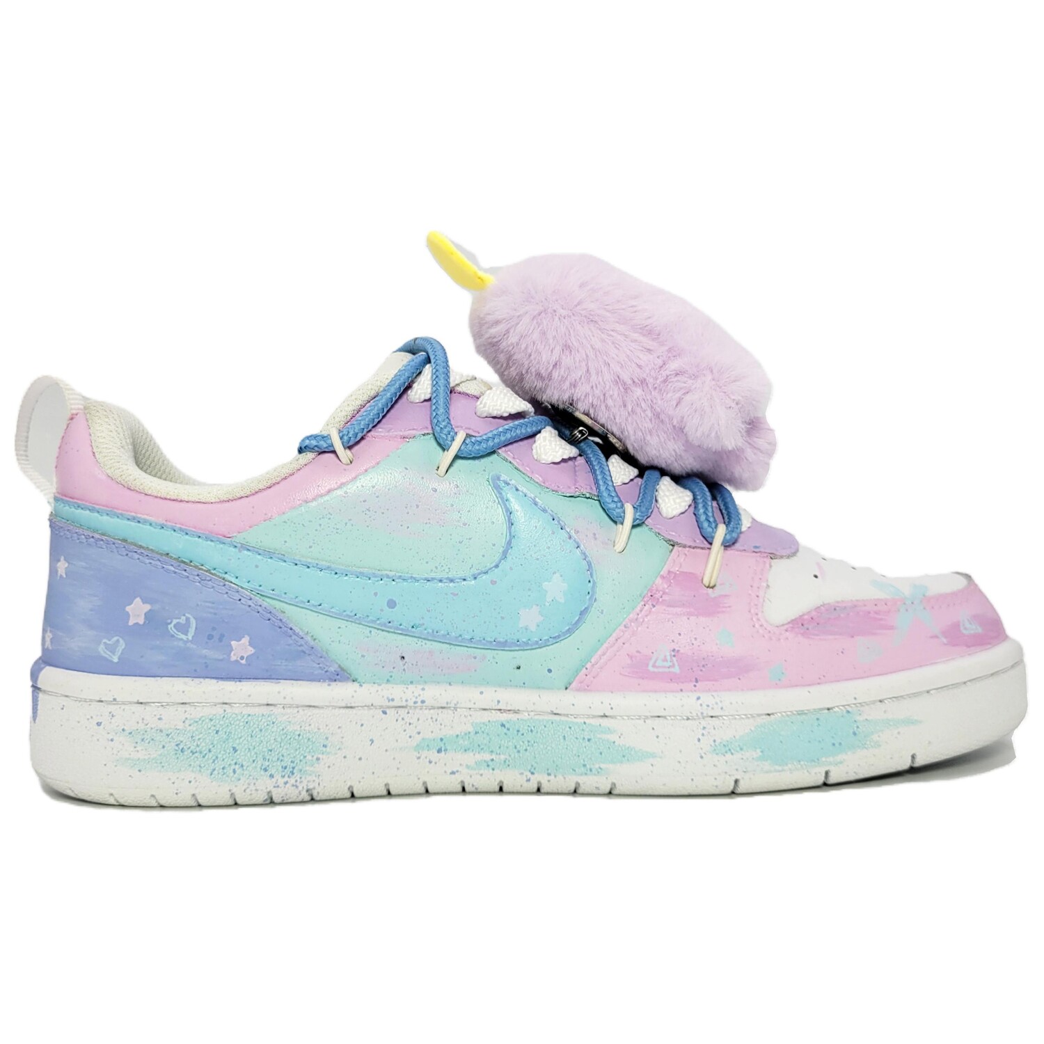 

Кроссовки Nike Court Borough Skateboard Shoes Women's Low-Top White Pink/Blue