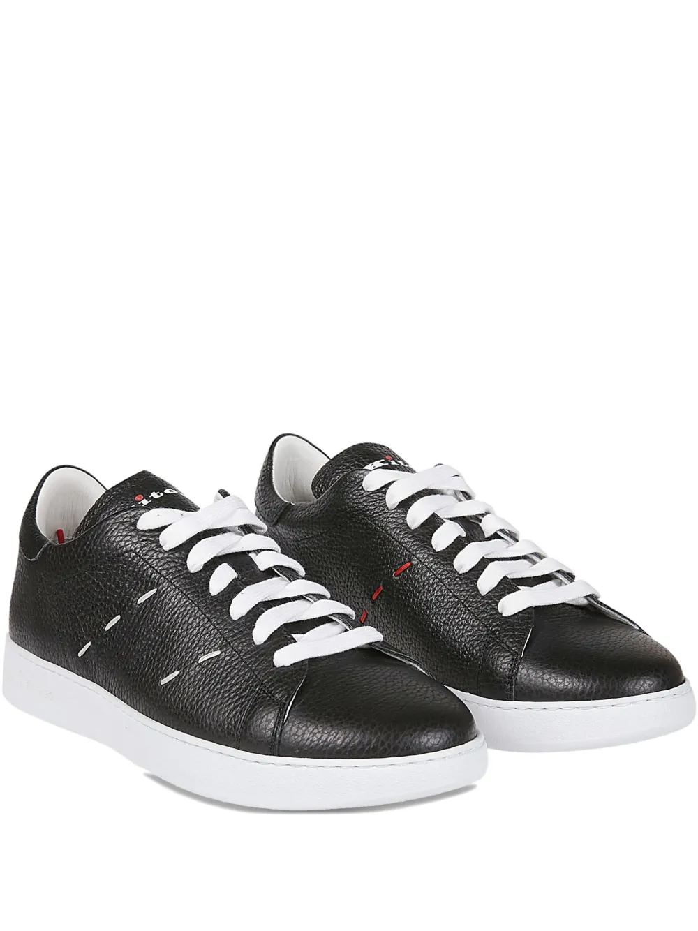 

Кожаные кроссовки на шнуровке Kiton, черный