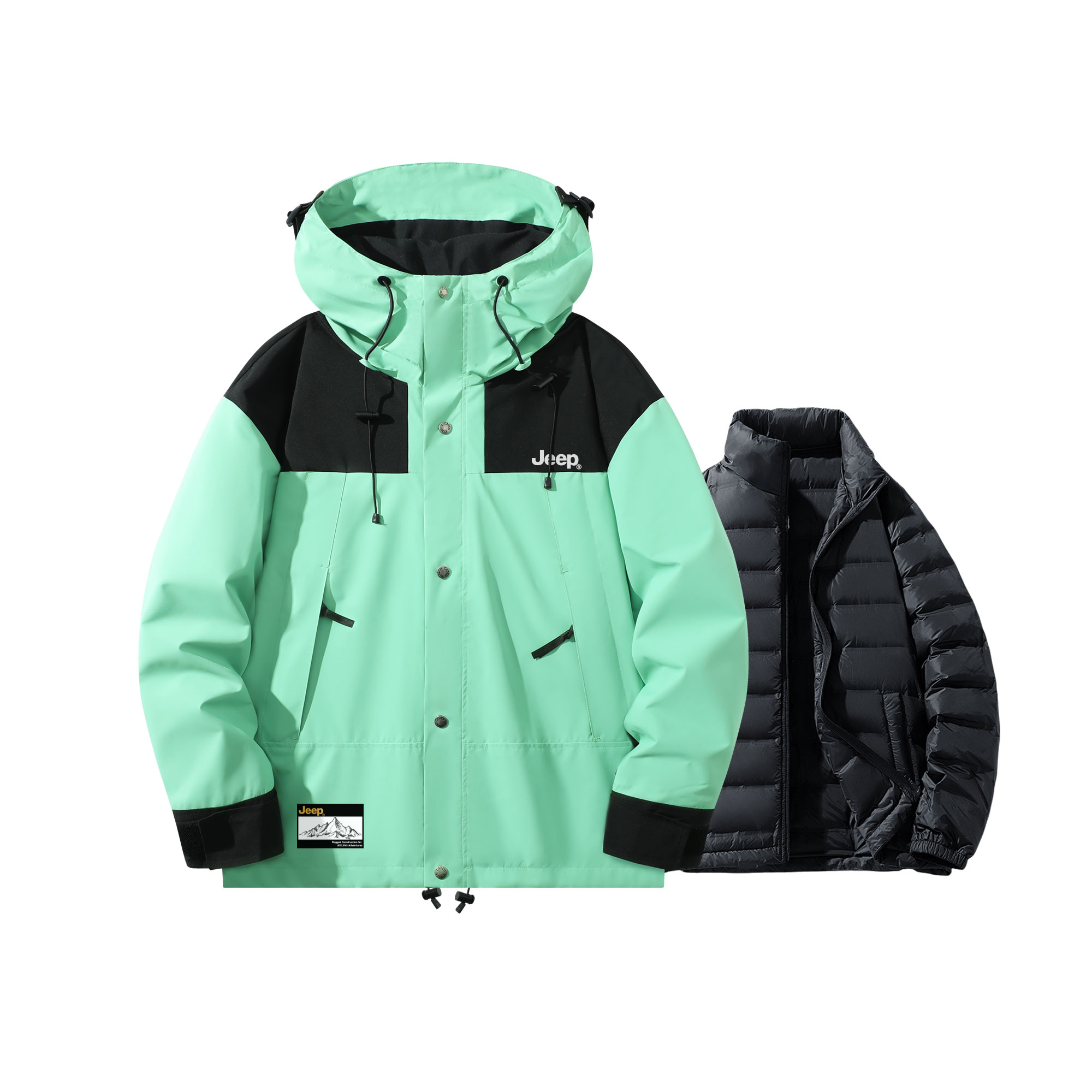 

Jeep Трехслойная ветровка тренч унисекс, Aqua Blue (Down Liner)