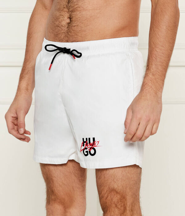 

Плавки-шорты мужские Hugo Bodywear Paolo с логотипом бренда, белый