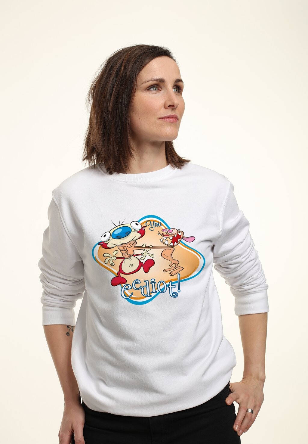 

Толстовка REN STIMPY EEDIOT Henry Tiger, белый