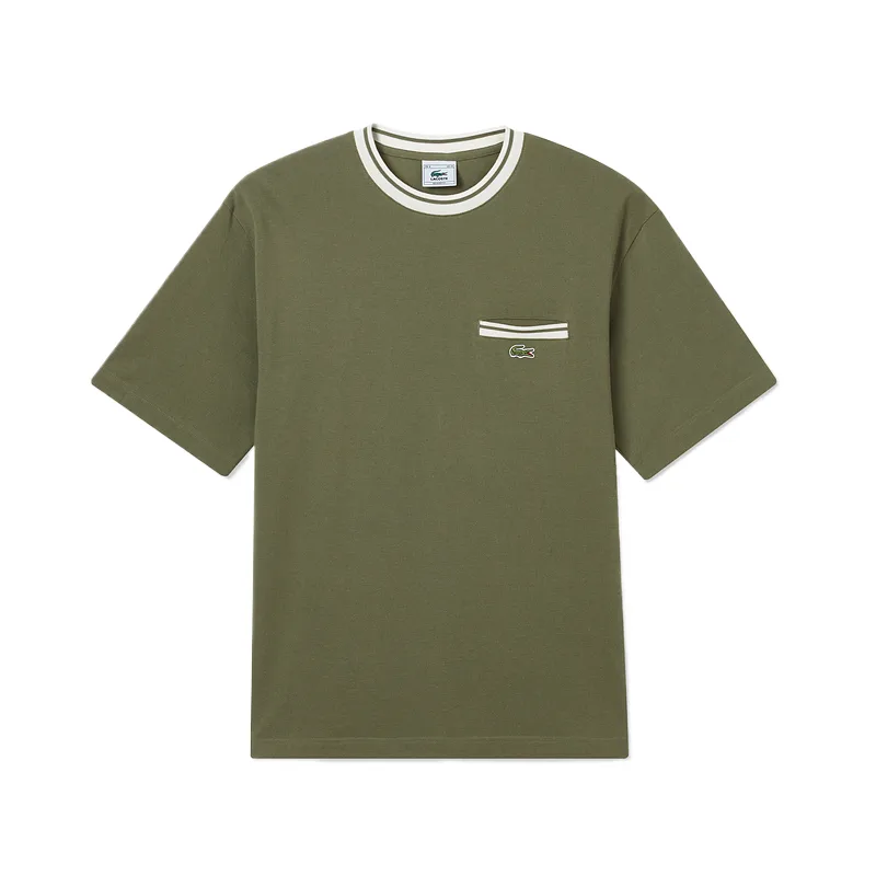Футболка мужская Lacoste с круглым вырезом, разноцветная, лето
