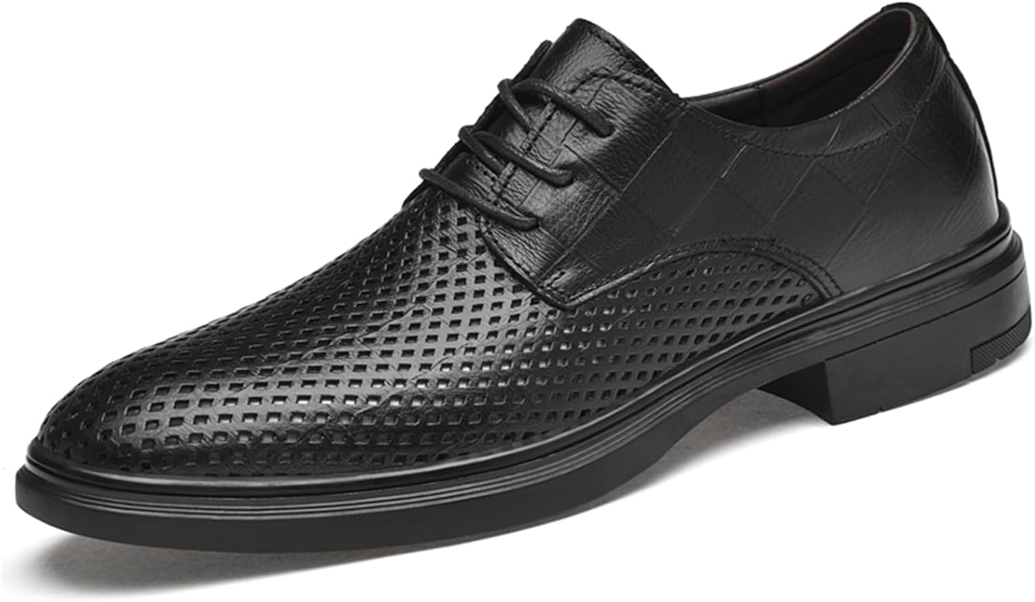 

Мужские классические туфли для офиса Оксфорды с закрытым носком на шнуровке из кожи Abborora, черный