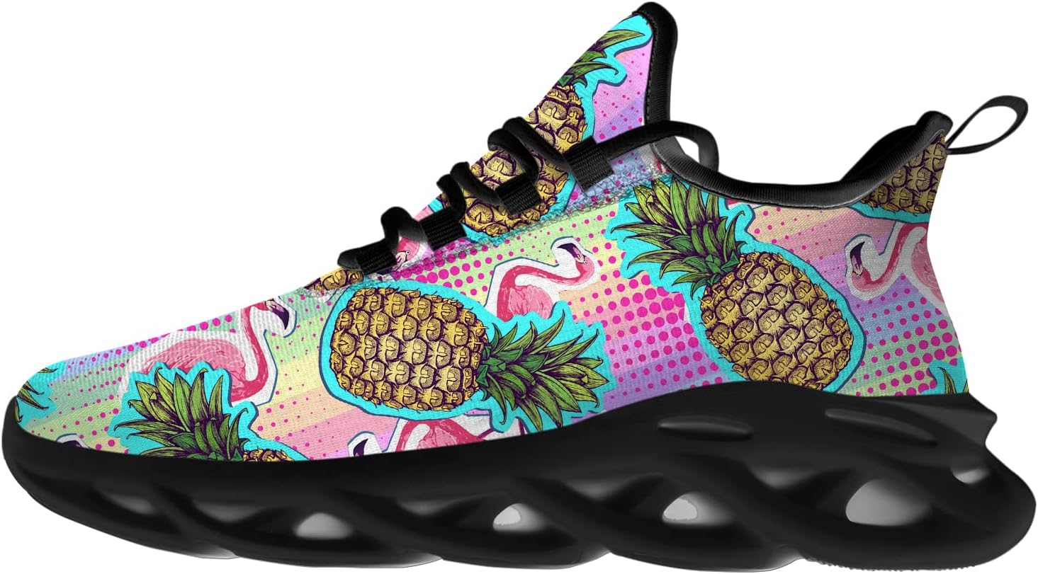 

Кроссовки Ciadoon с ананасом для женщин и мужчин, для бега по дороге, спортивной ходьбы, тенниса, легкие летние тропические кроссовки, подарок для него и для нее, желтый