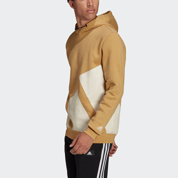 Толстовка Men's adidas Logo Hood Contrasting Colors Large Logo Sports Pullover Orange, оранжевый — фото 4