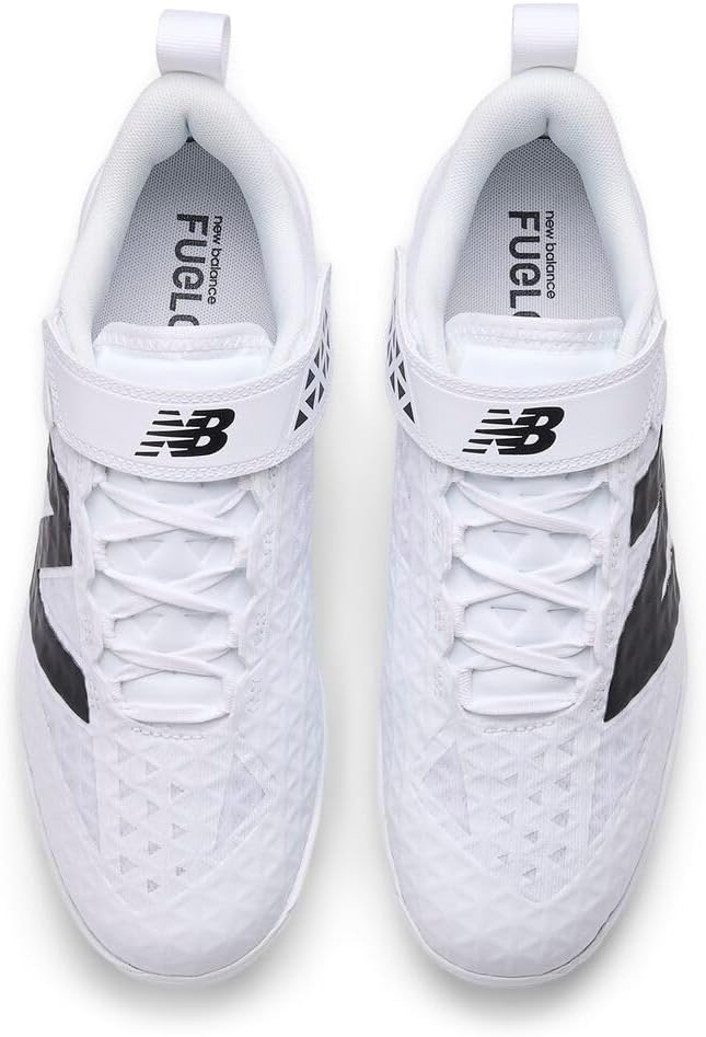 Бейсбольные кроссовки New Balance Men's FuelCell 4040 V8 с формованной подошвой, белый/черный — фото 4