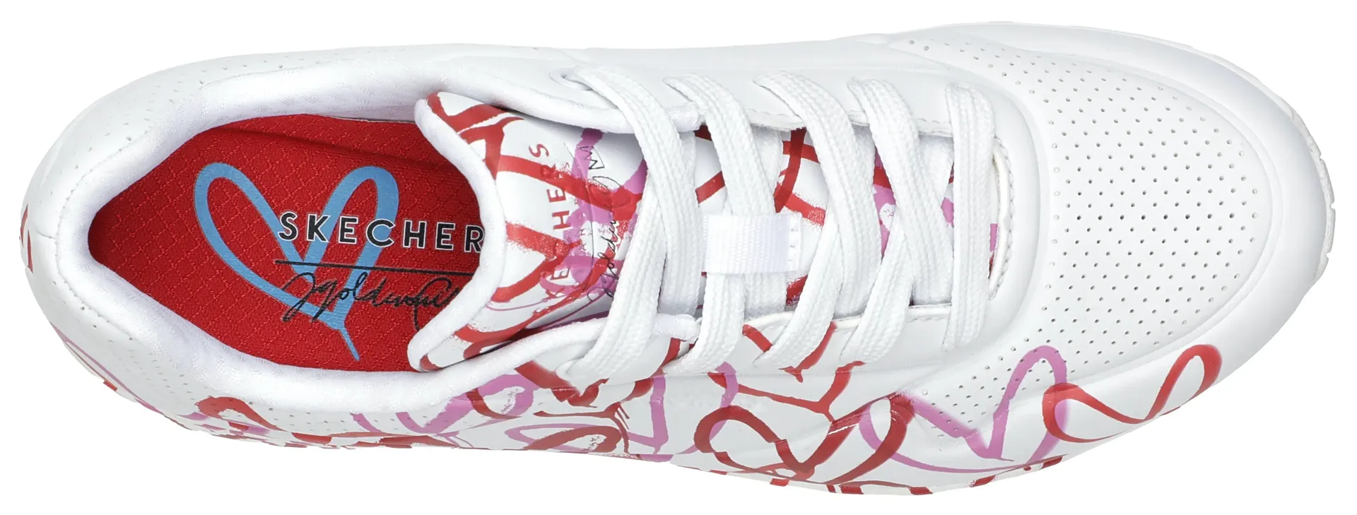 Кроссовки Skechers на танкетке "UNO-SPREAD THE LOVE" с эффектным принтом граффити, повседневная обувь, полуботинки, туфли на шнуровке, красный — фото 4