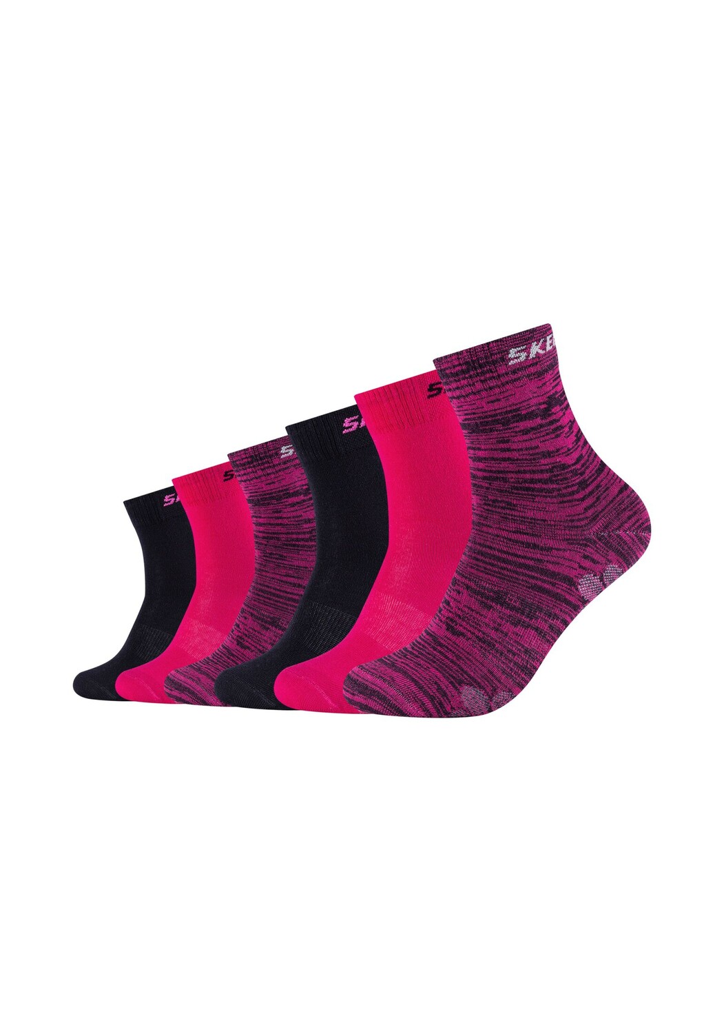 

Носки Skechers 6 шт mesh ventilation, цвет pink glow mouliné