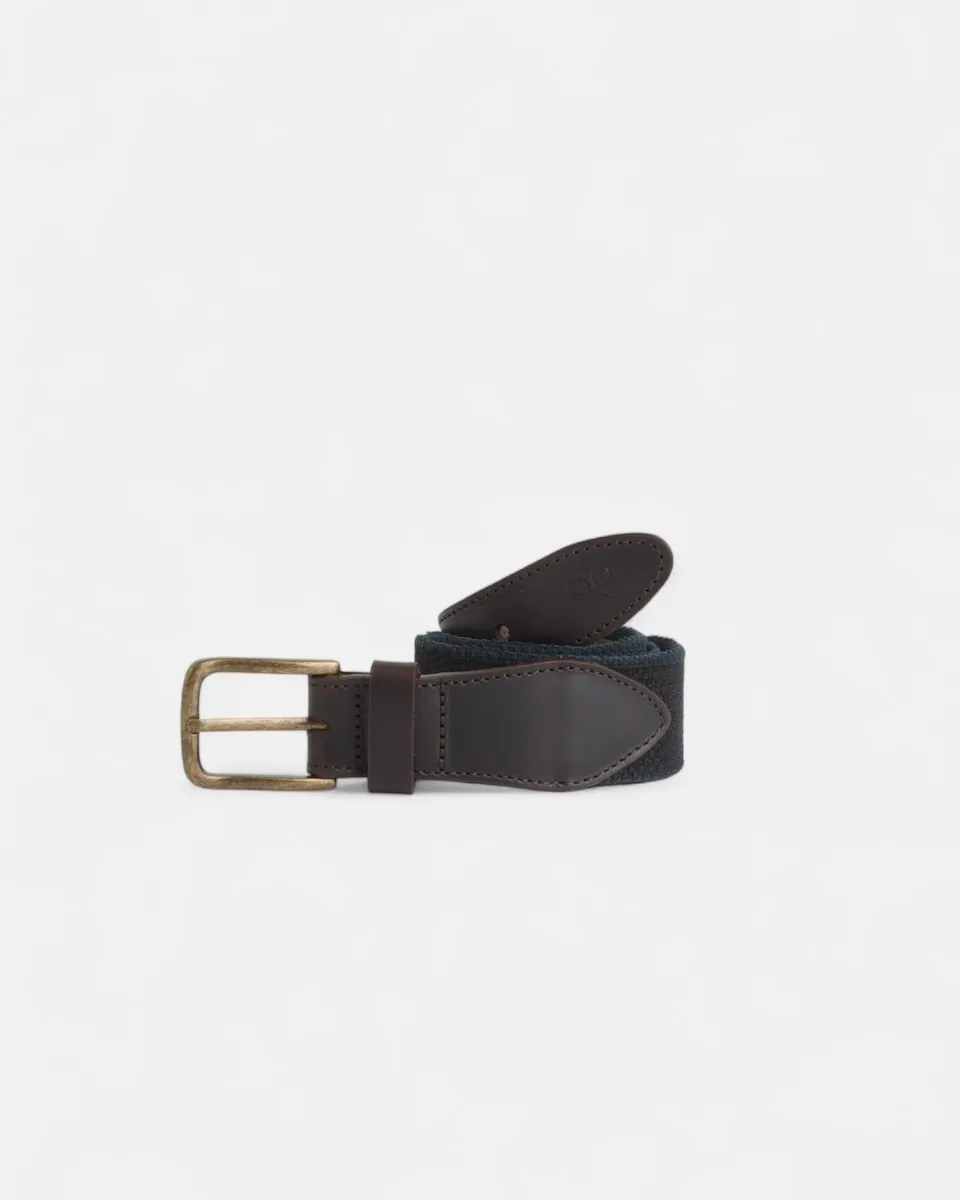 

Мужской ремень из кожи и синих джинсовых тканей Silbon