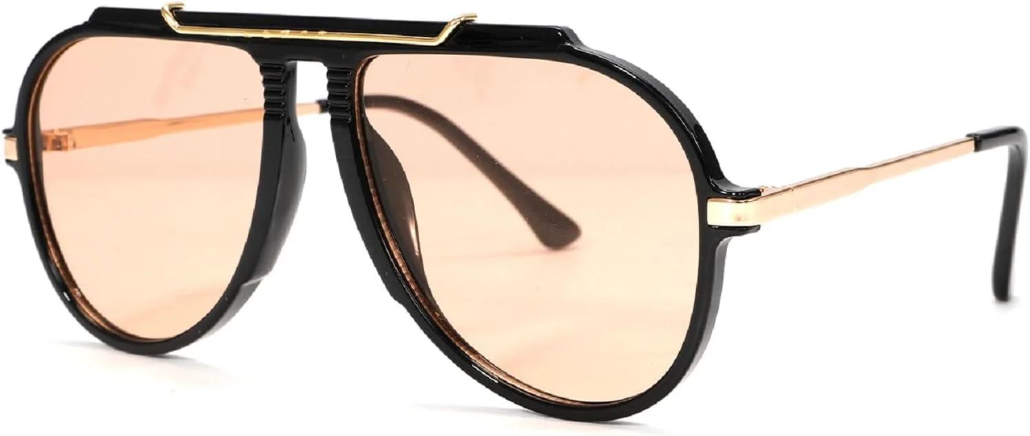 

Ретро большие солнцезащитные очки-пилот для женщин и мужчин, винтажные очки в стиле 70-х, модные женские солнцезащитные очки цвета шампанского mincl, Black Brown